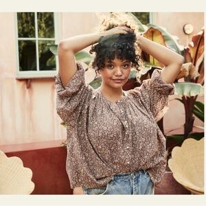 Doen JANE BLOUSE -- TERRA GARDEN BLOOM - size M